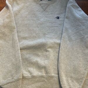 Champion Men's Crewneck Sweater in Light Gray